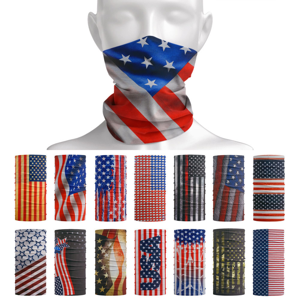 Riding Gear - Syal pelindung matahari pola bendera USA,