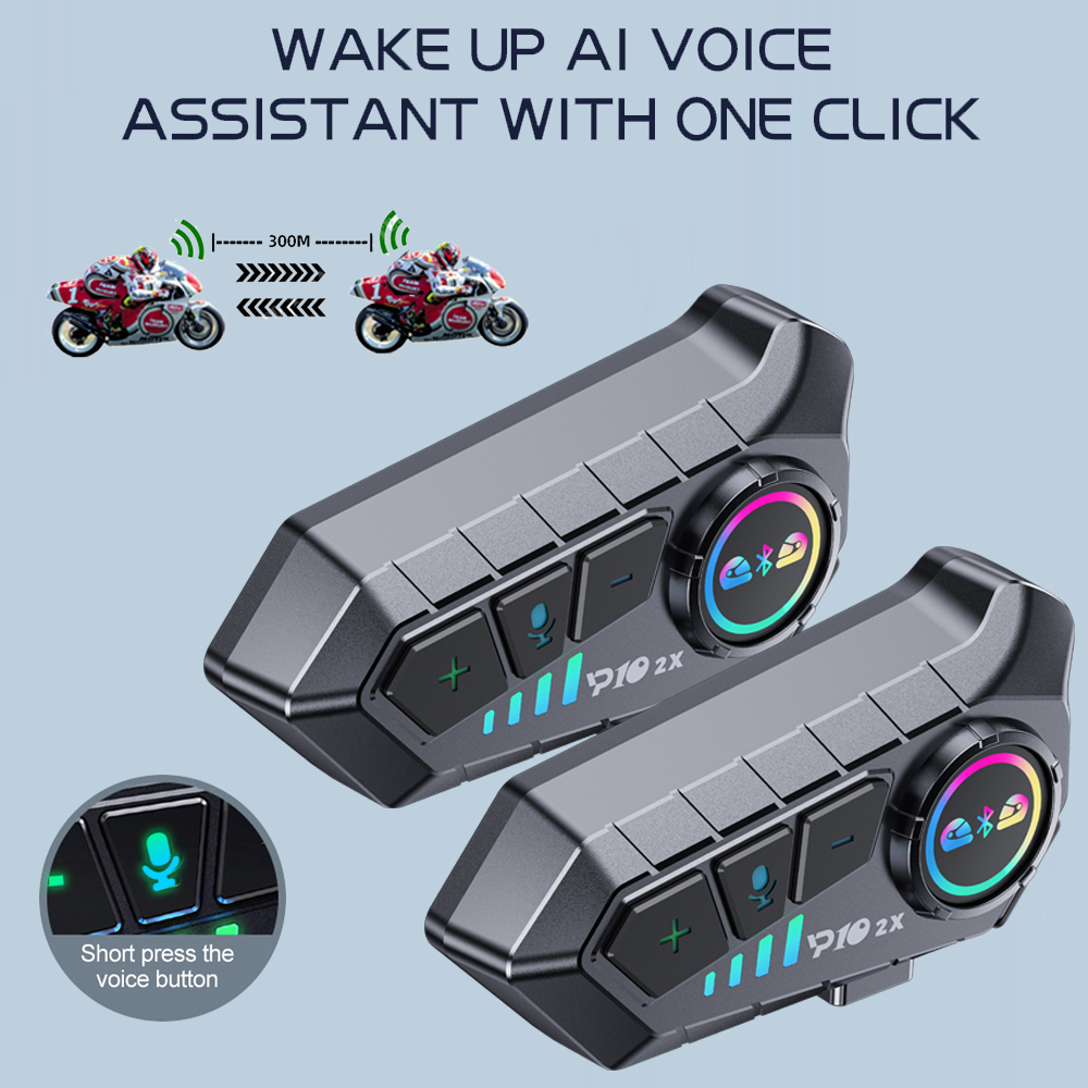 Full Face Motorcycle Helmet With Bluetooth - Y10 2x Headset Bluetooth Interkom Sepeda