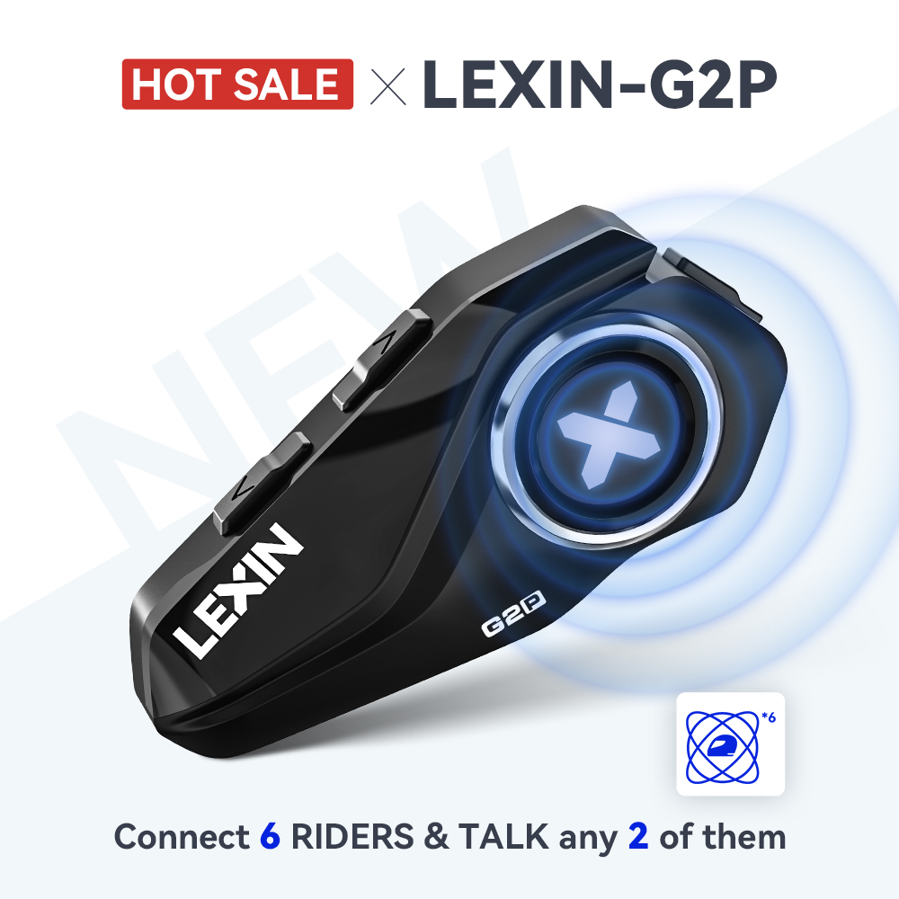 Universal Motorcycle Helmet Intercom Headset - Lexin G2P Headset Bluetooth Helm Interkom