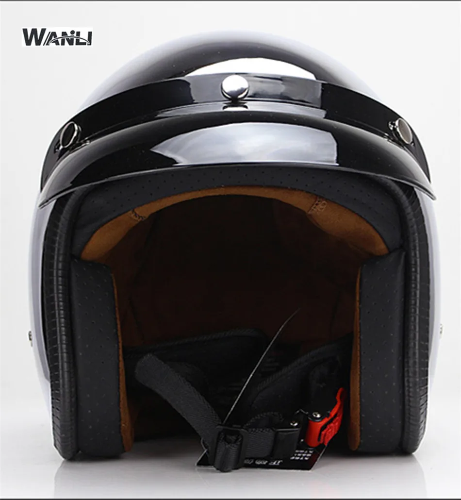 Helm Motor Open Face Chrome Si - Vintage Open Face Retro Helmet ulasan dan harga