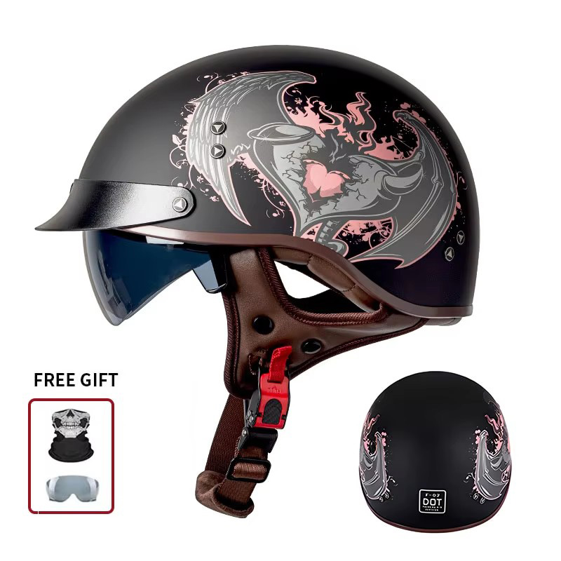Helm Motor Vintage Setengah Te - Vintage Open Face Retro Helmet ulasan dan harga