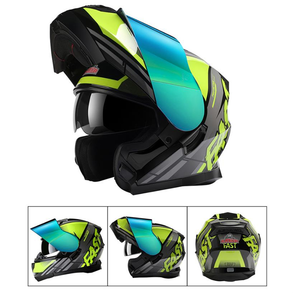 Helm Flip Up Lensa Visor Ganda - Dual Visor Motorcycle Racing Helmet ulasan dan harga
