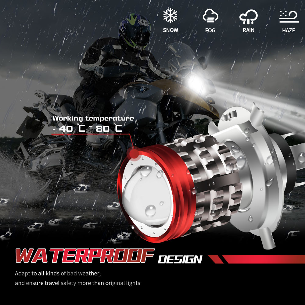 Lampu depan LED Universal H4 M - Universal Motorcycle Led Headlight Projector ulasan dan harga