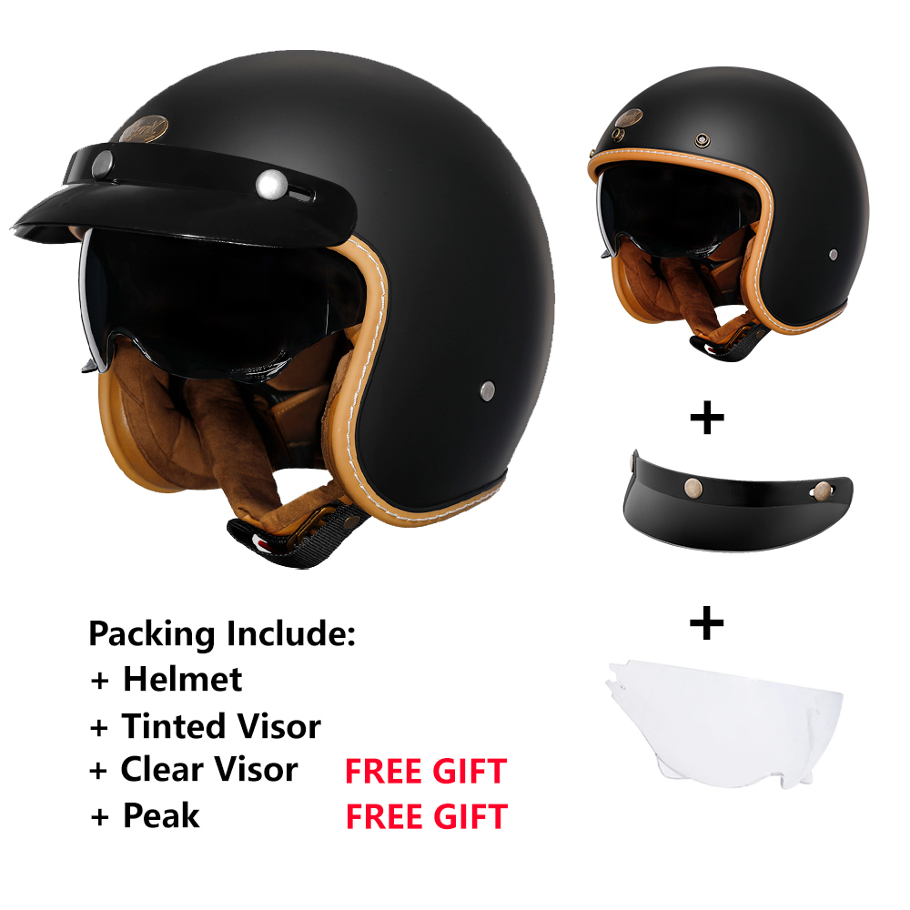 Helm Skuter Listrik Model Retr - Vintage Open Face Retro Helmet ulasan dan harga
