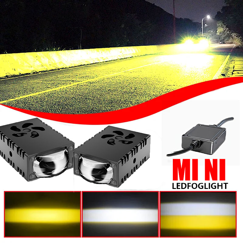 1PCS/2PCS Lampu LED Mini Proye - Universal Motorcycle Led Headlight Projector ulasan dan harga
