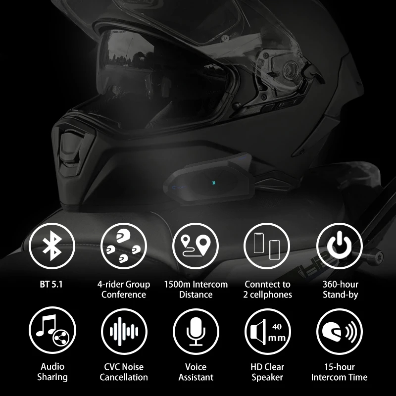 GOCOM4 helm interkom Bluetooth - Universal Motorcycle Helmet Intercom Headset ulasan dan harga